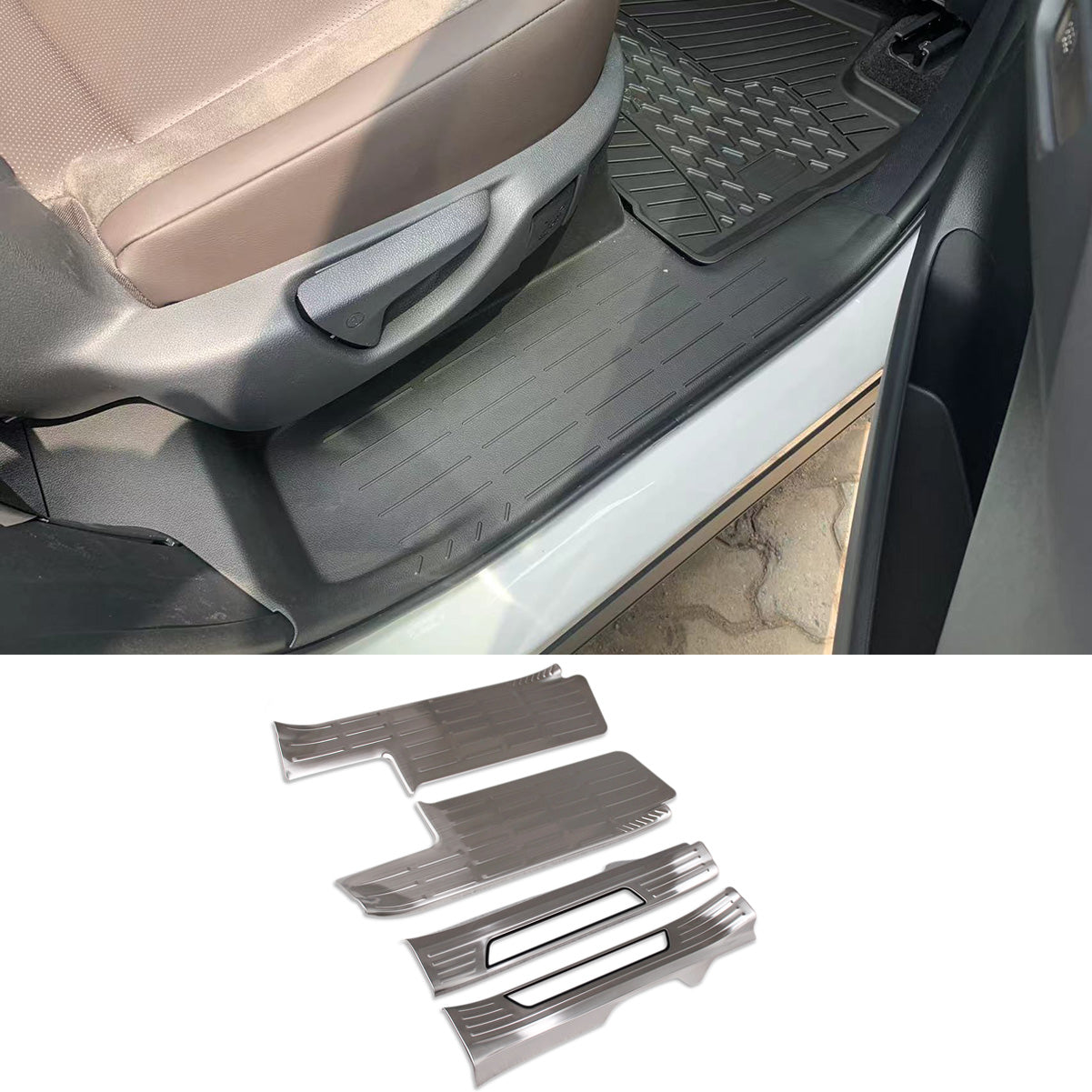 Fit for Toyota Grand Highlander/Lexus TX TX350/500h/550h+ 2024 2025 2026 Inside Door Sill Scuff Plate Guard Cover Trim Stainless Steel