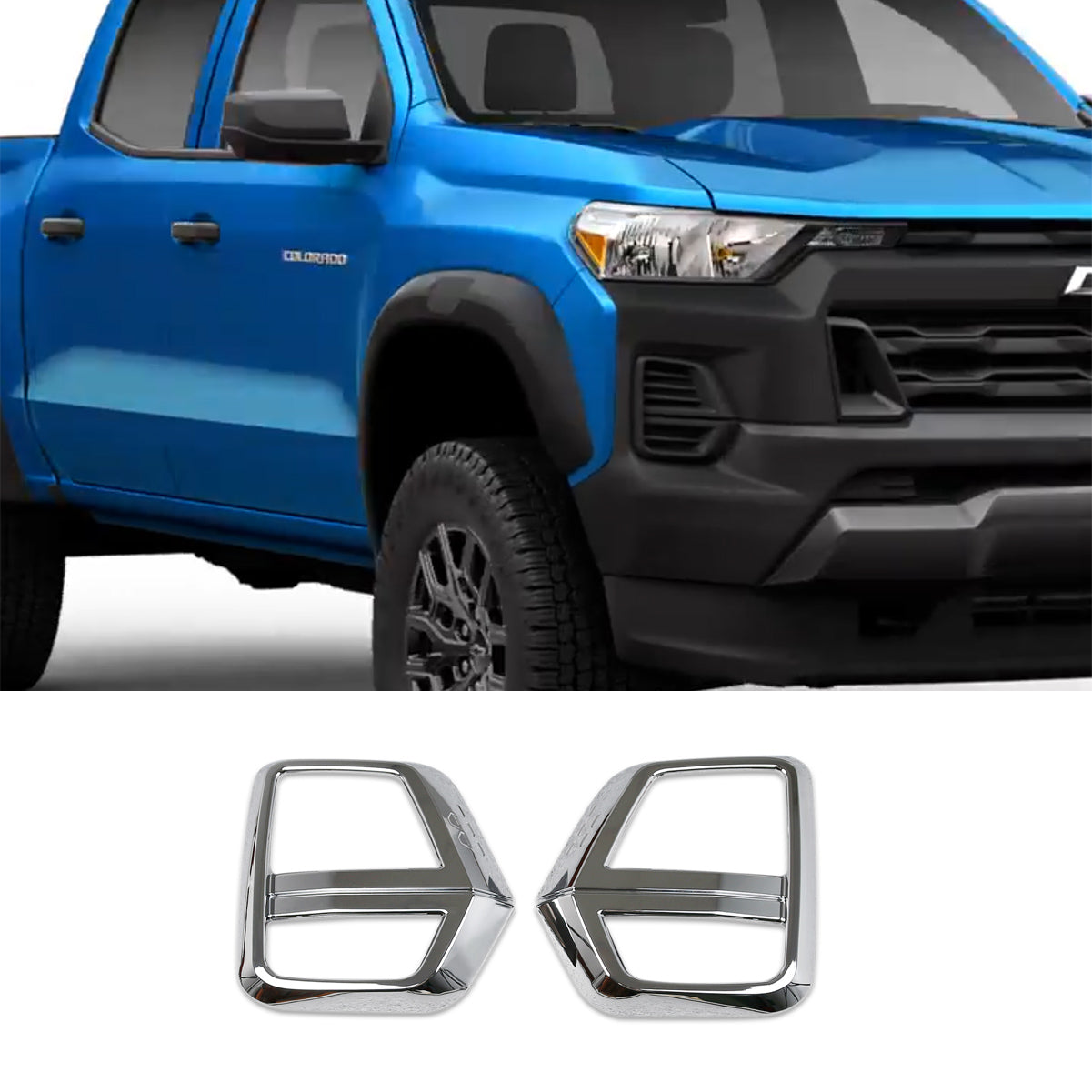 Fit For Chevrolet Chevy New Colorado Trail Boss/LT/WT 2024 2025 Front Fog Light Mesh Panel Cover Trims