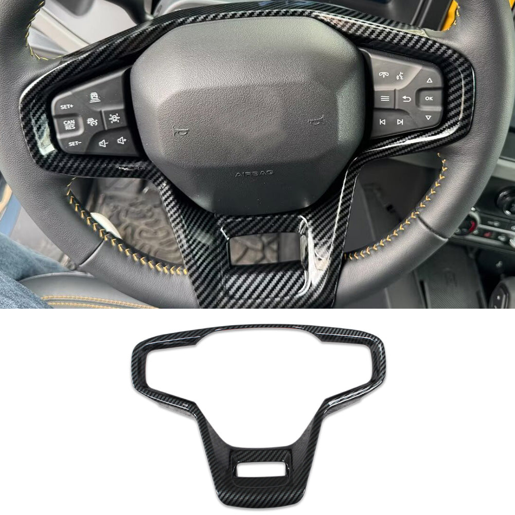 Fit for Ford Bronco 2023 2024 2025 Wheel Steering Trim Panel Cover Trims ABS Carbon Fiber Pattern
