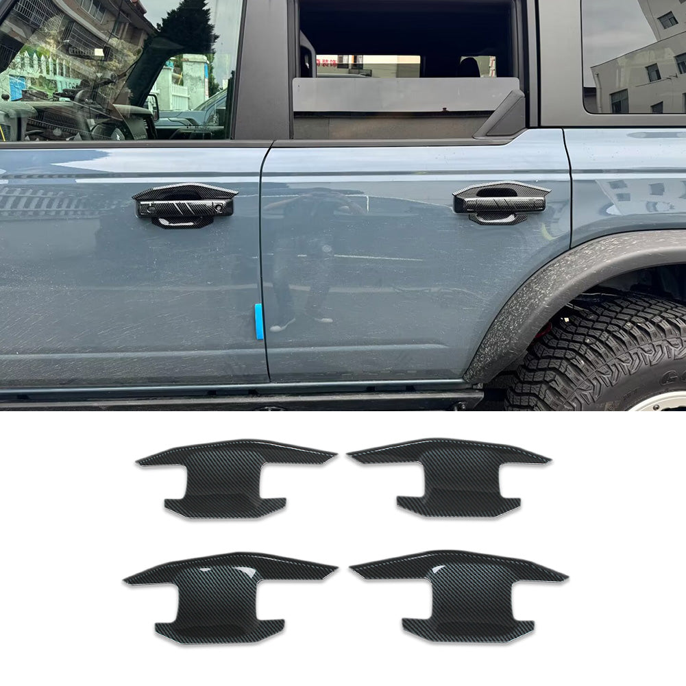 Fit for Ford Bronco 2023 2024 2025 Door Handle Bowl Cover Trims Carbon Fiber Pattern