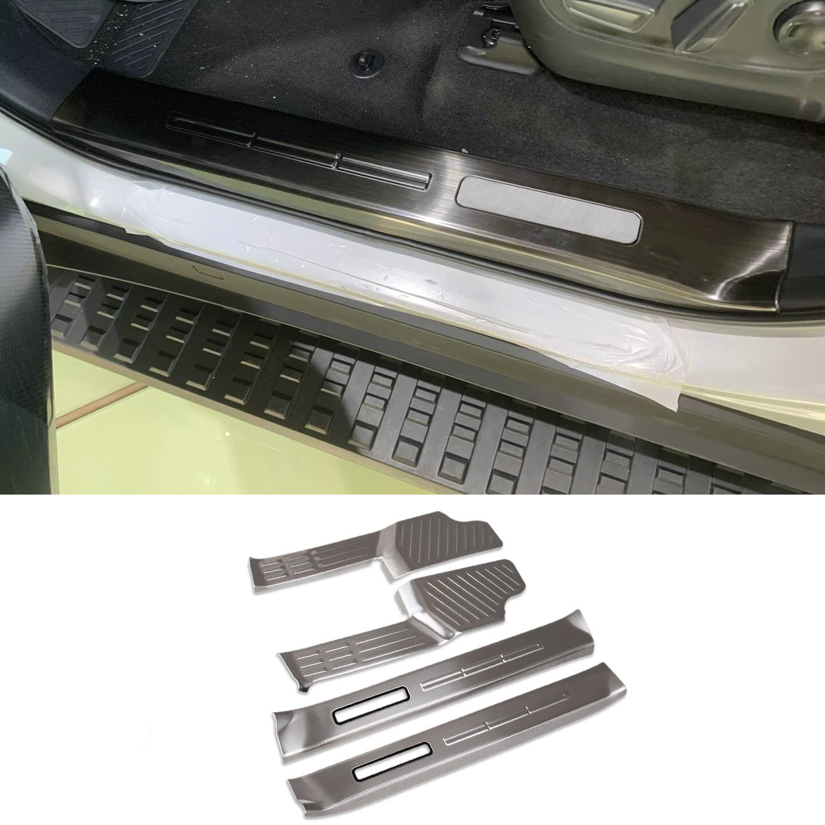 Fit for Lexus New GX GX550 Inside Door Sill Scuff Plate Guard Cover Trims Stainless Steel