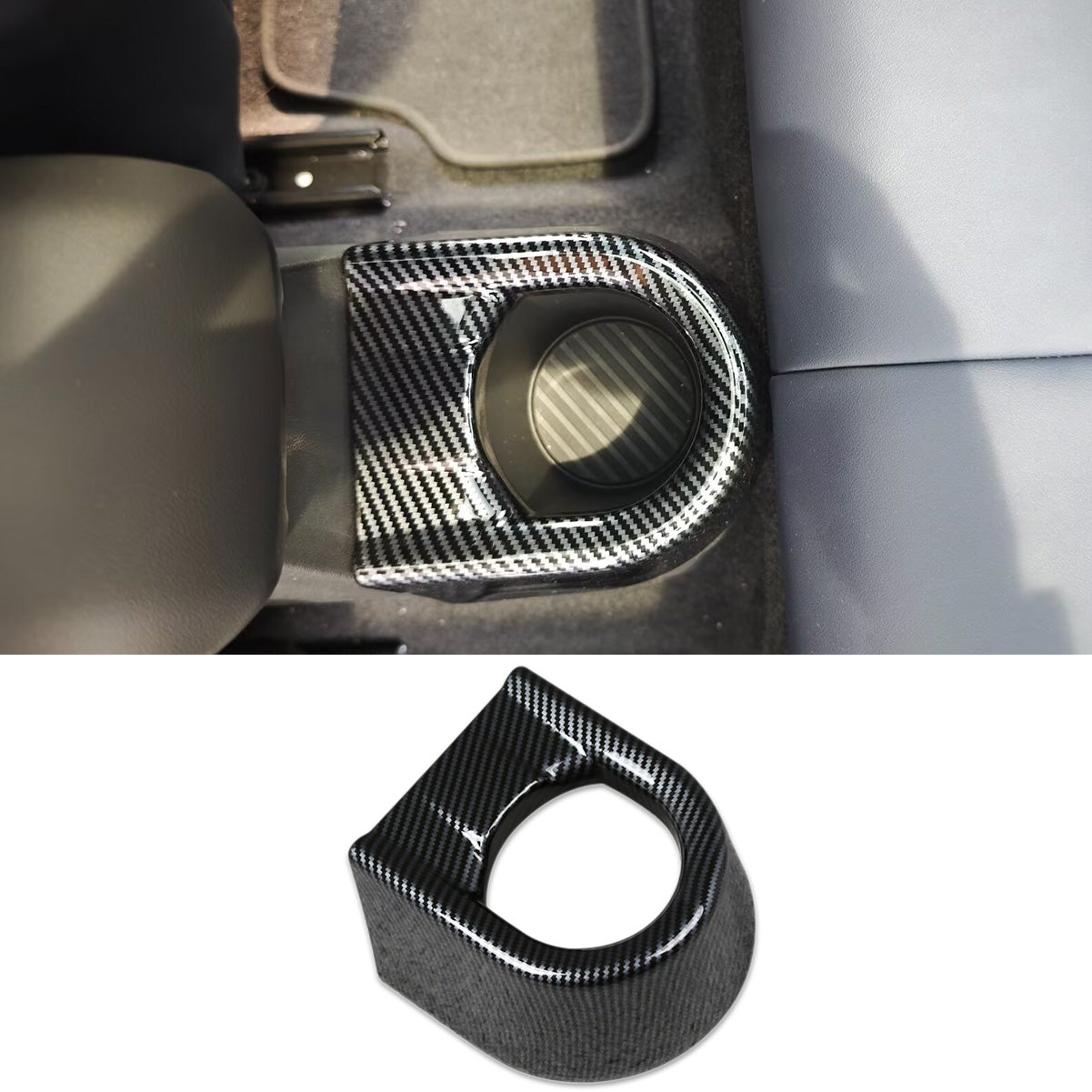 Fit for 2025 2026 New Mini Cooper/Mini Cooper S Interior Rear Seat Cup Holder Cover Trim Carbon Fiber Pattern