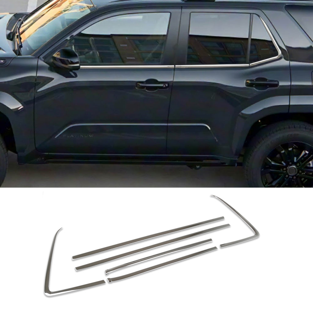 Fit for Toyota 4Runner 2025 2026 Lower Windows Frame Sill Molding Cover Trims Stainless Steel