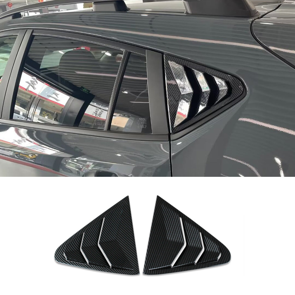 Fit for Subaru Crosstrek 2024 Rear Triangle Blind Window Dachspoiler Cover Trim Carbon Fiber Pattern