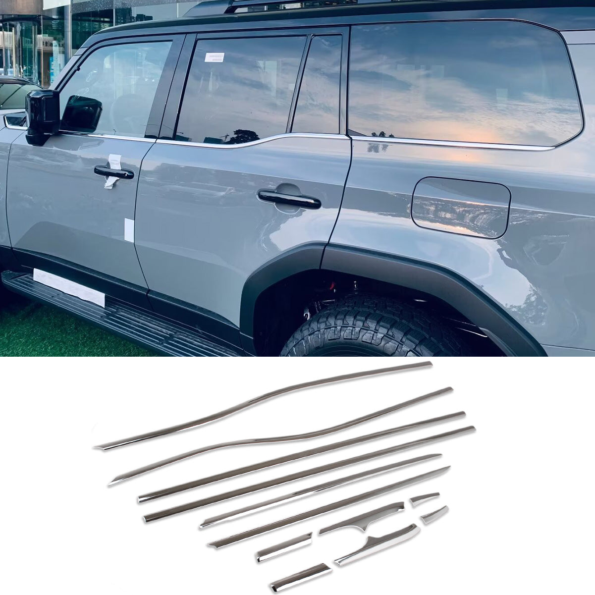 Lexus New GX 550 GX550 2024 2025 Lower Windows Frame Sill Molding Cover Trims Stainless Steel