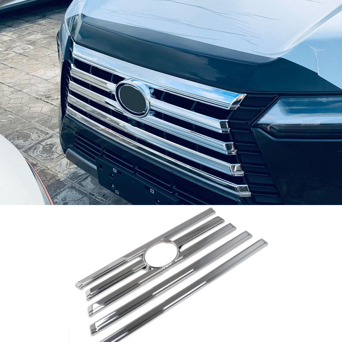 Fit for Lexus New GX GX550 2024 2025 Front Grill Grilled Cover Trim Trims Chrome