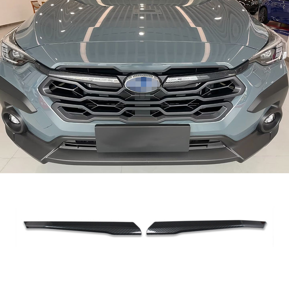 Fit for Subaru Crosstrek 2024 Front Grill Grille Mesh Cover Trims Carbon Fiber Pattern