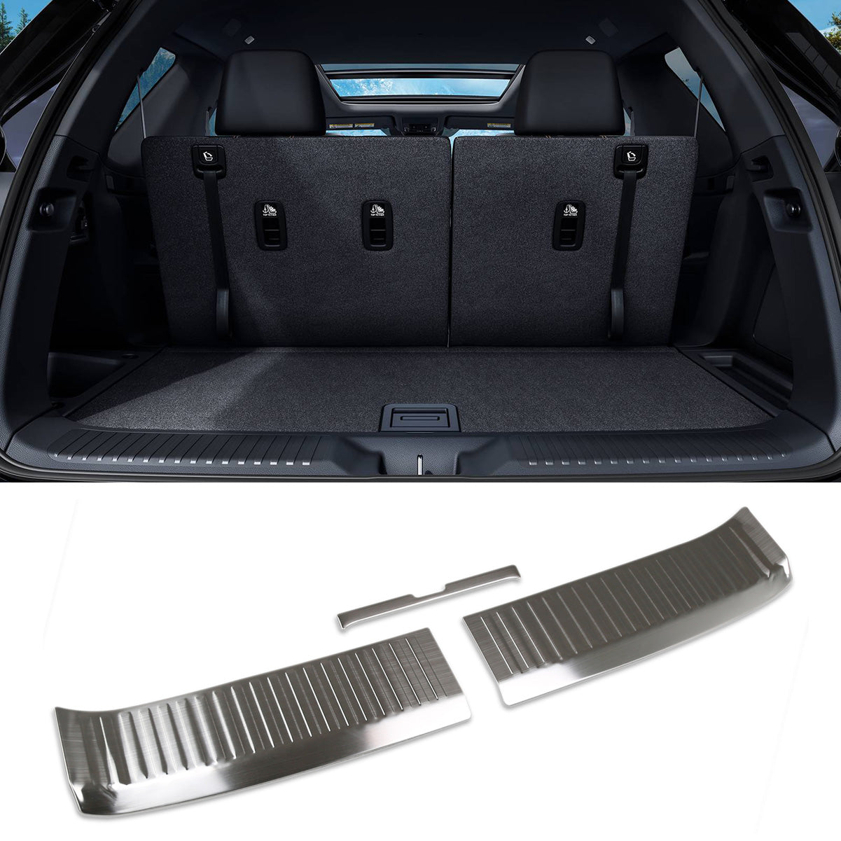 Fit for Honda New Pilot 2025 Rear Inside Bumper Sill Plate Guard Cover Trim Stainless Steel