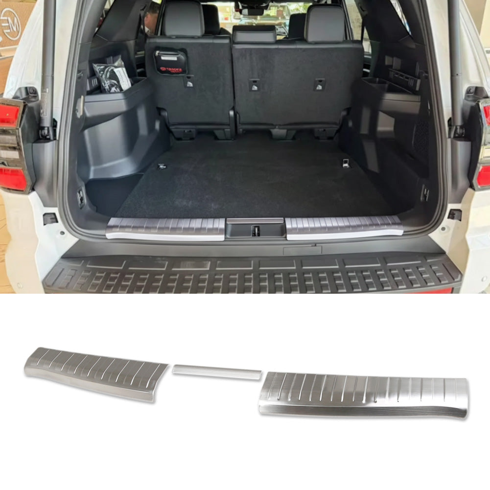 Fit for Toyota 4Runner 2025 2026 Rear Inside Bumper Sill Plate Guard Cover Trim Stainless Steel