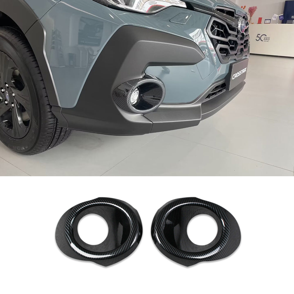Fit for Subaru Crosstrek 2024 Front Fog Light Cover Trims Carbon Fiber Pattern