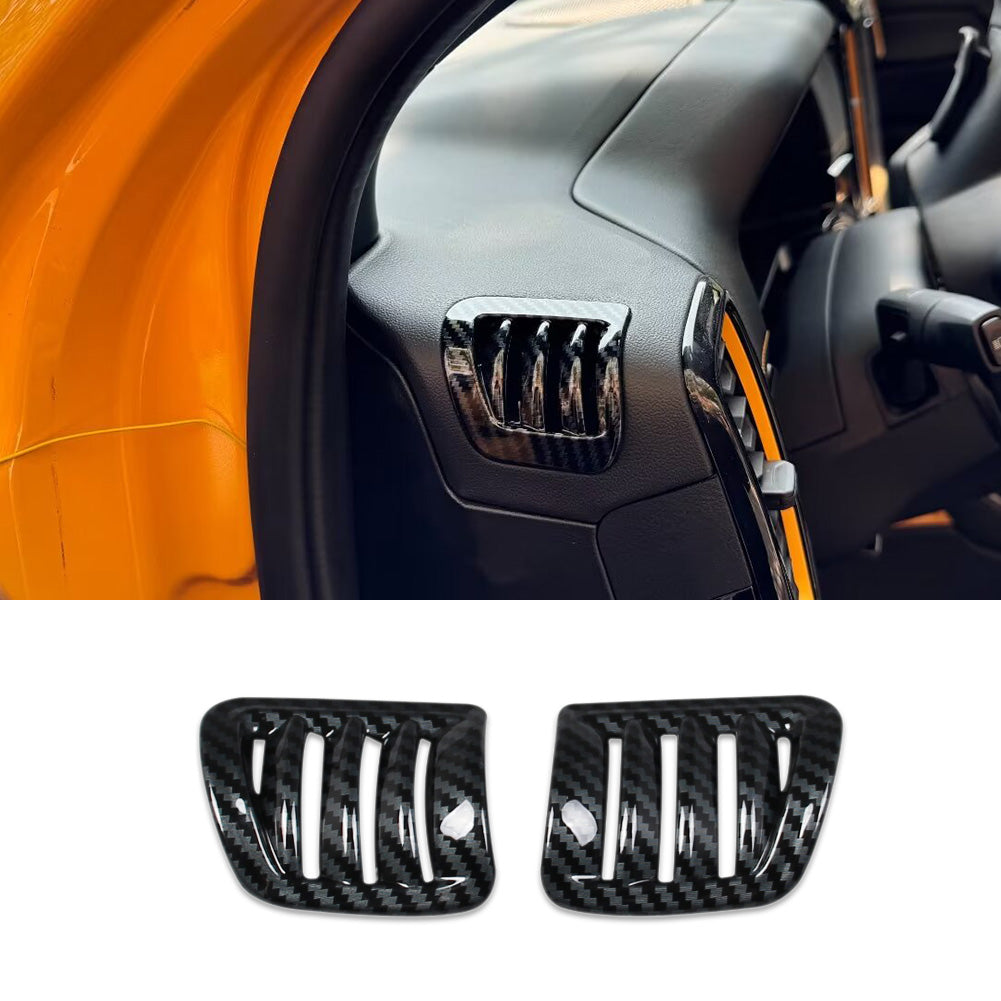 Fit for Ford Ranger 2024 2025 Interior Front Upper Air Condition Vent Outlet Cover Trims Carbon Fiber Pattern