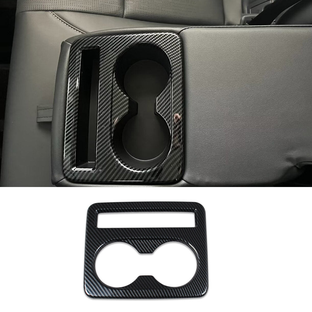 Fit for Toyota New Camry 2024 2025 2026 Interior Rear Seat Cup Holder Cover Trim Carbon Fiber Pattern