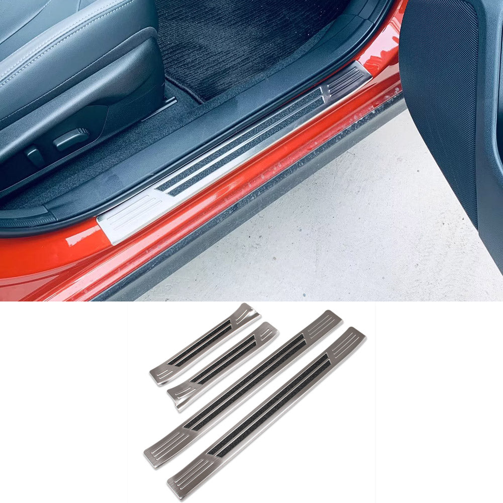 Fit for Subaru New Crosstrek 2024 Outside Door Sill Scuff Plate Guard Cover Trim Sport Style Stainless Steel