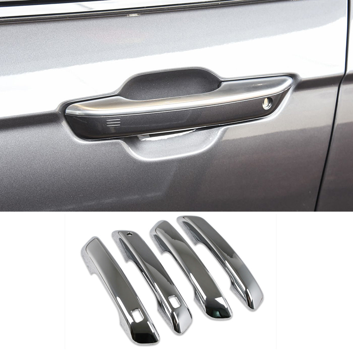 Fit for Jeep New Grand Cherokee 2024 2025 with Smart Keyhole Door Handle Cover Trims