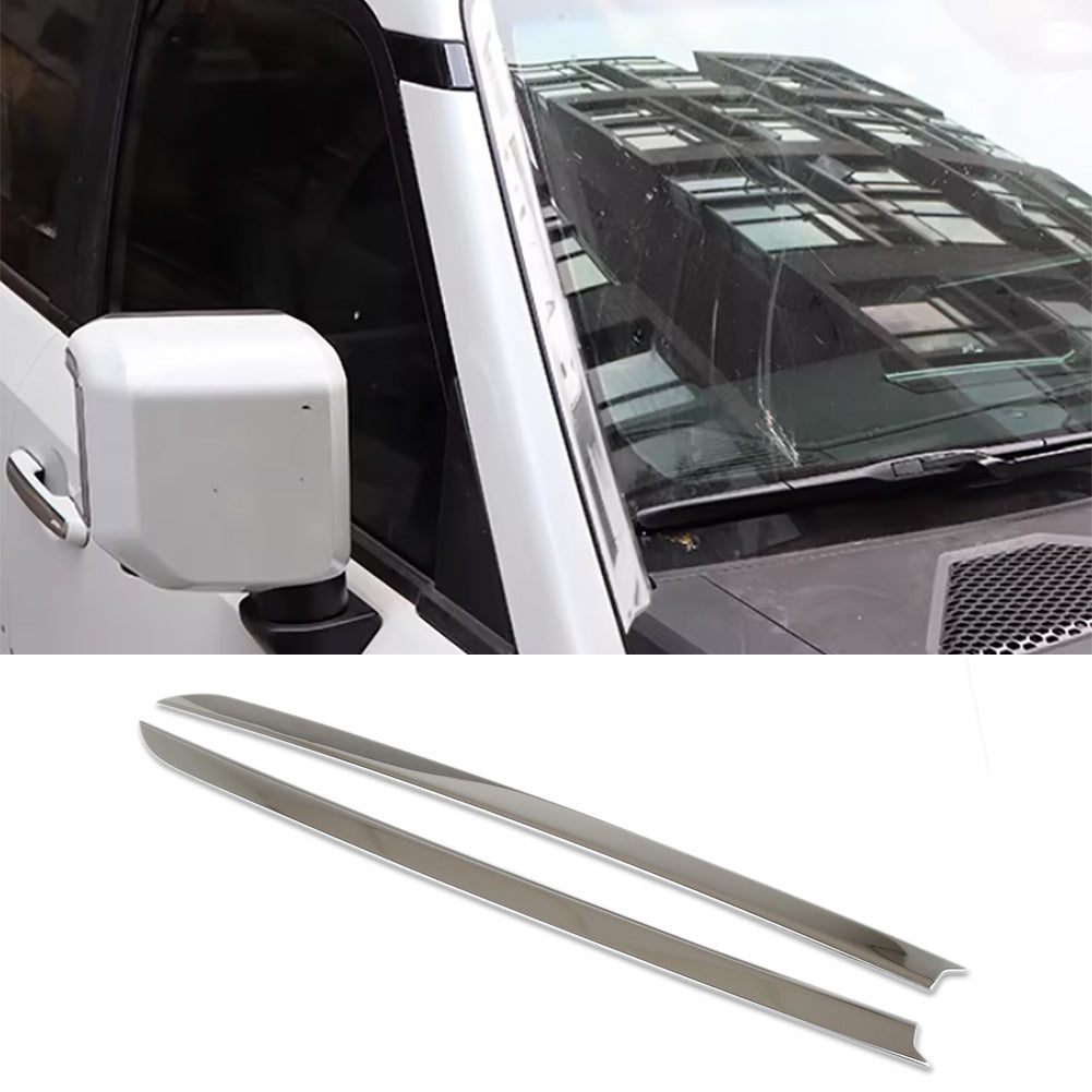 Fit For Toyota New Land Cruiser LC250 2024 2025 2026 Windshield Side Beveled Window Cover Trim Stainless Steel