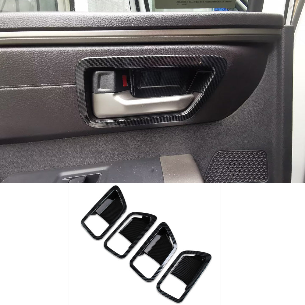 Toyota Tundra 2022 2023 Interior Door Handle Bowl Cover Trims Carbon Fiber Pattern