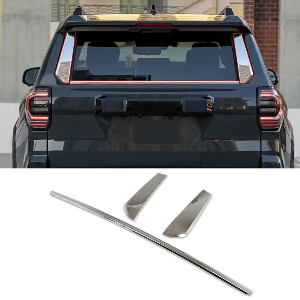 Fit for Toyota 4Runner 2025 2026 Rear Spoiler Wing Side Beveled Window Cover Trims