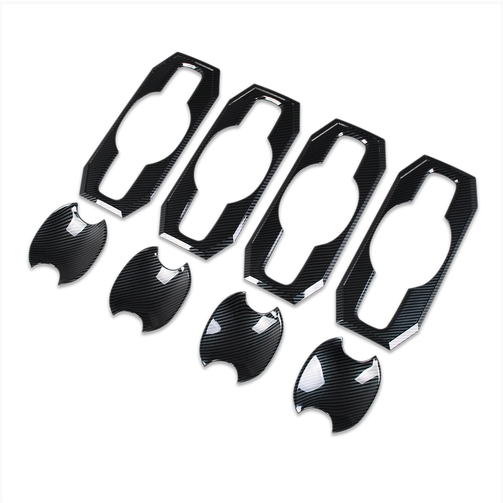 Toyota Tundra 2022 2023 Exterior Door Handle Bowl Cover Trims Carbon Fiber Pattern (Door Bowl Cover)