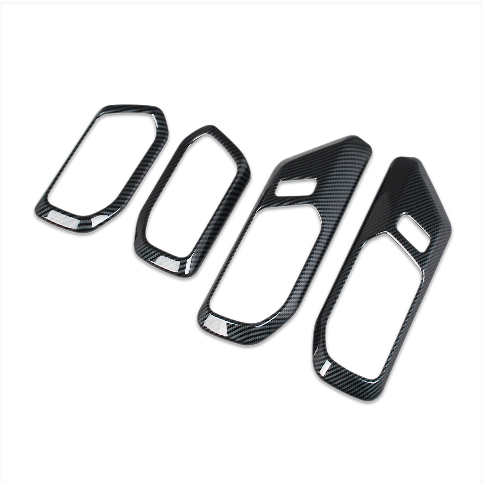 Fit Ford Bronco 2023 2024 2025 Interior Door Handle Bowl Cover Trims Carbon Fiber Pattern
