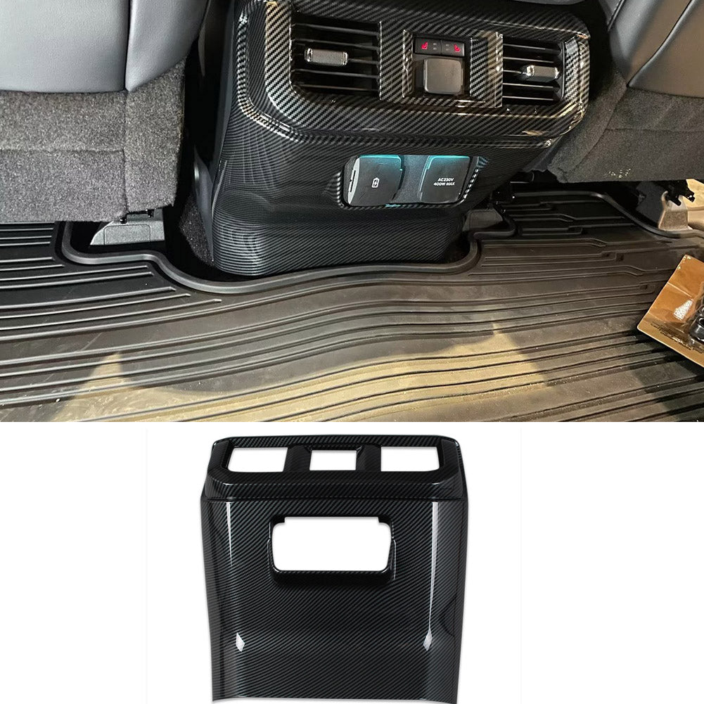 Fit for Ford F-150 2021 2022 2023 F150 Interior Rear Seat Air Condition Vent Outlet Cover Trim Carbon Fiber Pattern