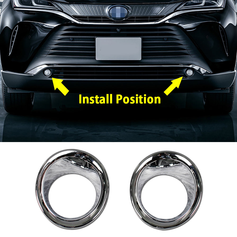 Fit for Toyota VENZA 2021 Chrome Front Fog Light Lamp Cover Trims