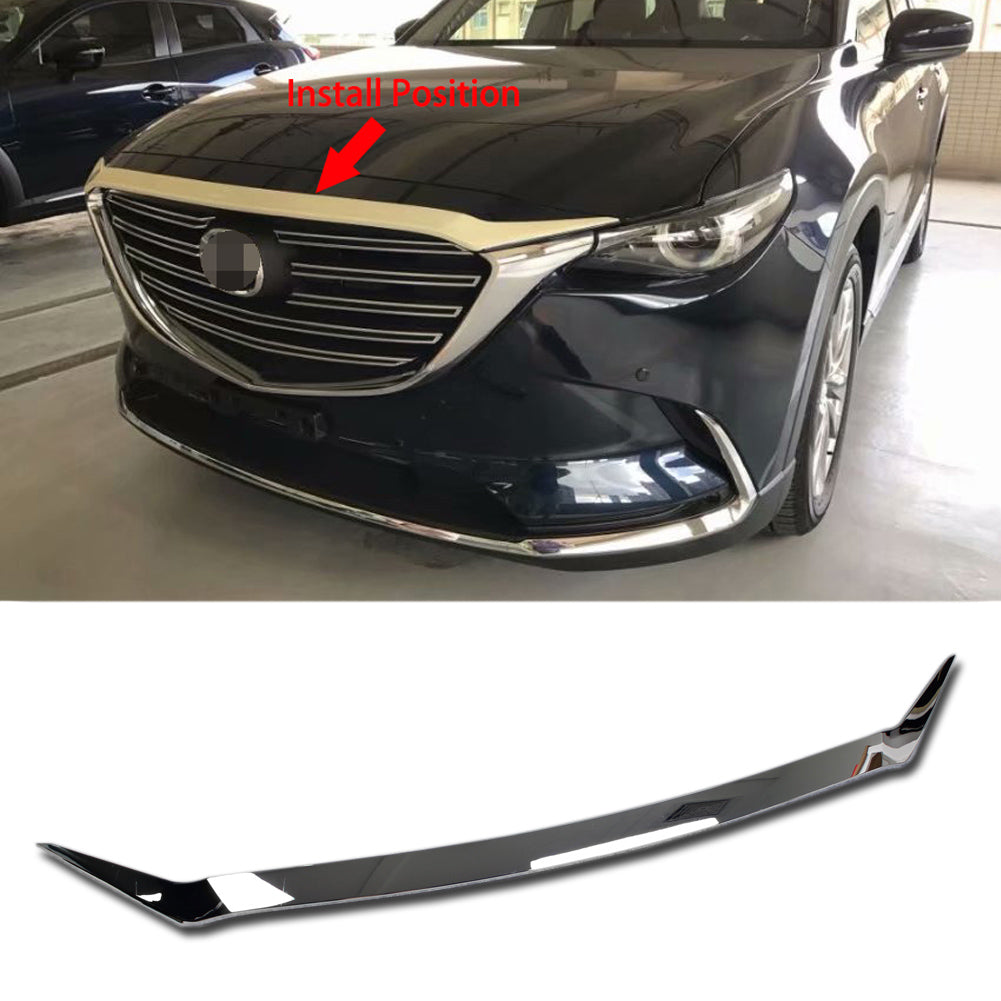 Fit For Mazda CX-9 CX9 2017 2018 2019 2020 2021 2022 Chrome Front Hood Grill Cover Bonnet Trim