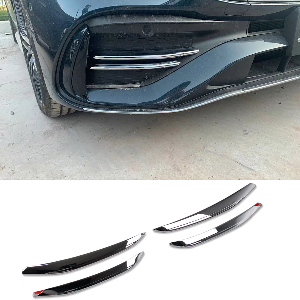 Fit For Mercedes-Benz 2022 2023 All New C-Class C300 C200 C220d AMG Front Corner Mesh Grill Molding Cover Trim Chrome