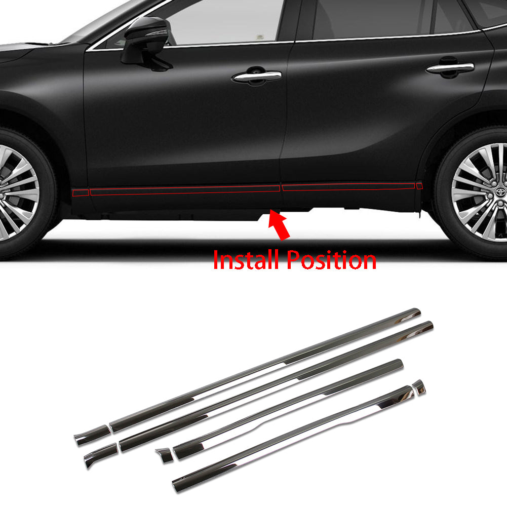 Fit for Toyota Venza 2021 2022 2023 2024 Body Side Door Moulding Overlay Cover Trims Stainless Steel