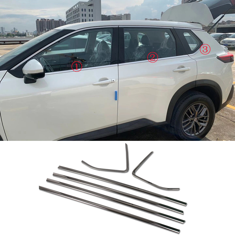Fit For Nissan Rogue 2021 2022 Lower Windows Frame Sill Molding Cover Trim