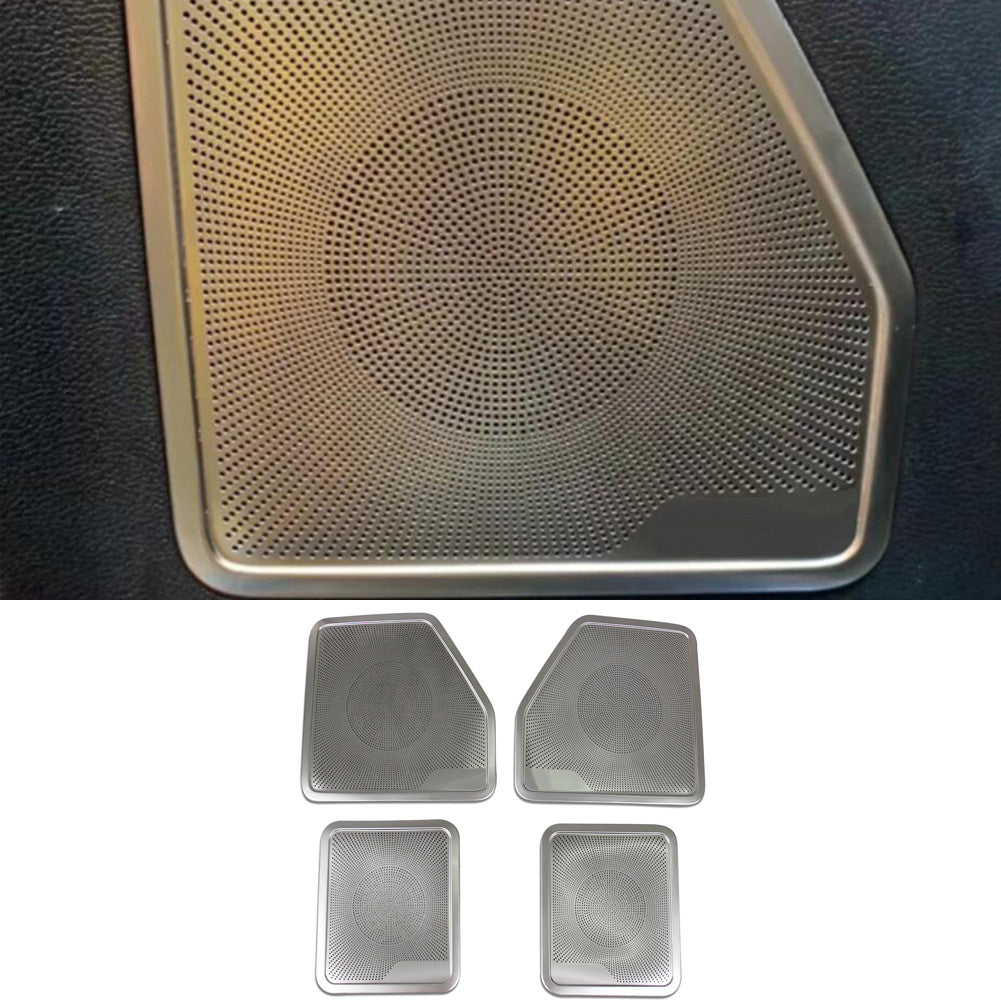 For Ford F-150 2015 2016 2017 2018 2019 2020 Interior 4 Door Sound Speaker Cover Trims Stainless Steel