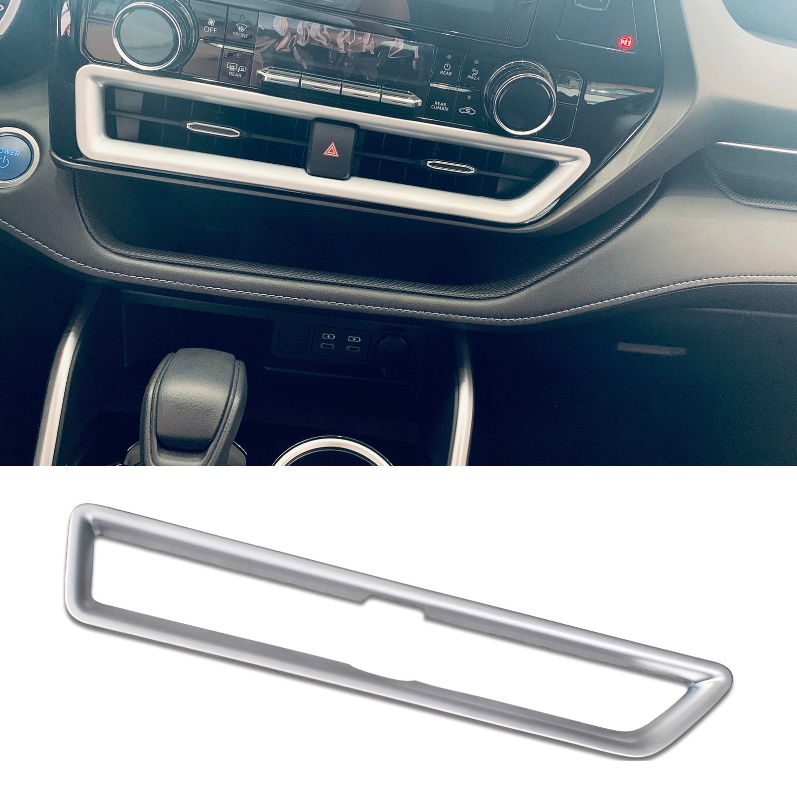 Fit for Toyota New Highlander 2020 2021 2022 2023 Interior Front Center Control Air Condition Vent Cover Trim