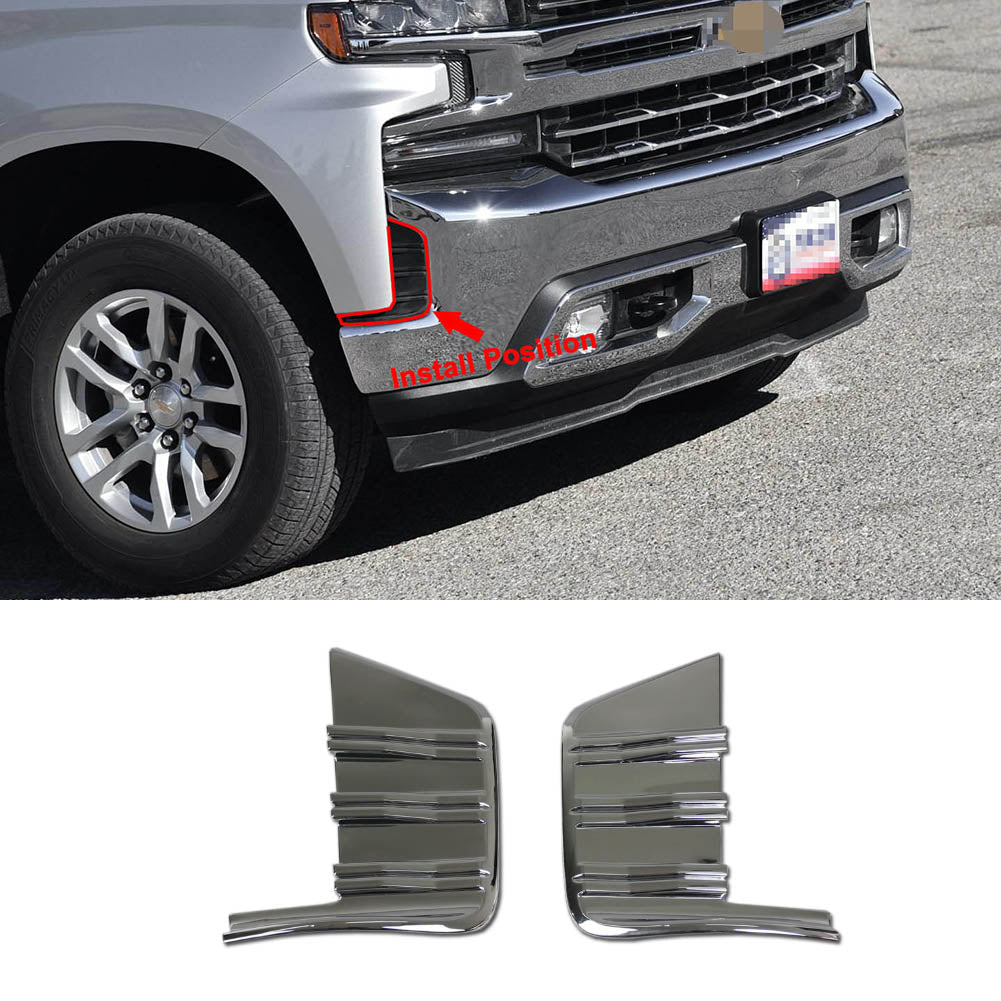 Fit for Chevrolet New Silverado 2019 2020 2021 2022 Front Fog Light Lamp Cover Trims