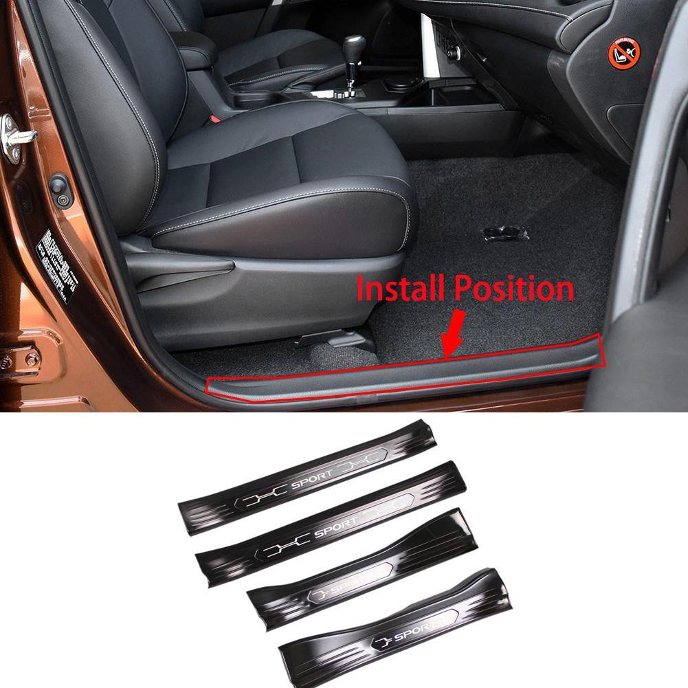Fit for Toyota New RAV4 2019 2020 2021 2022 Inside Door Sill Scuff Plate Guard Cover Trims Stainless Steel (Black) - beautost