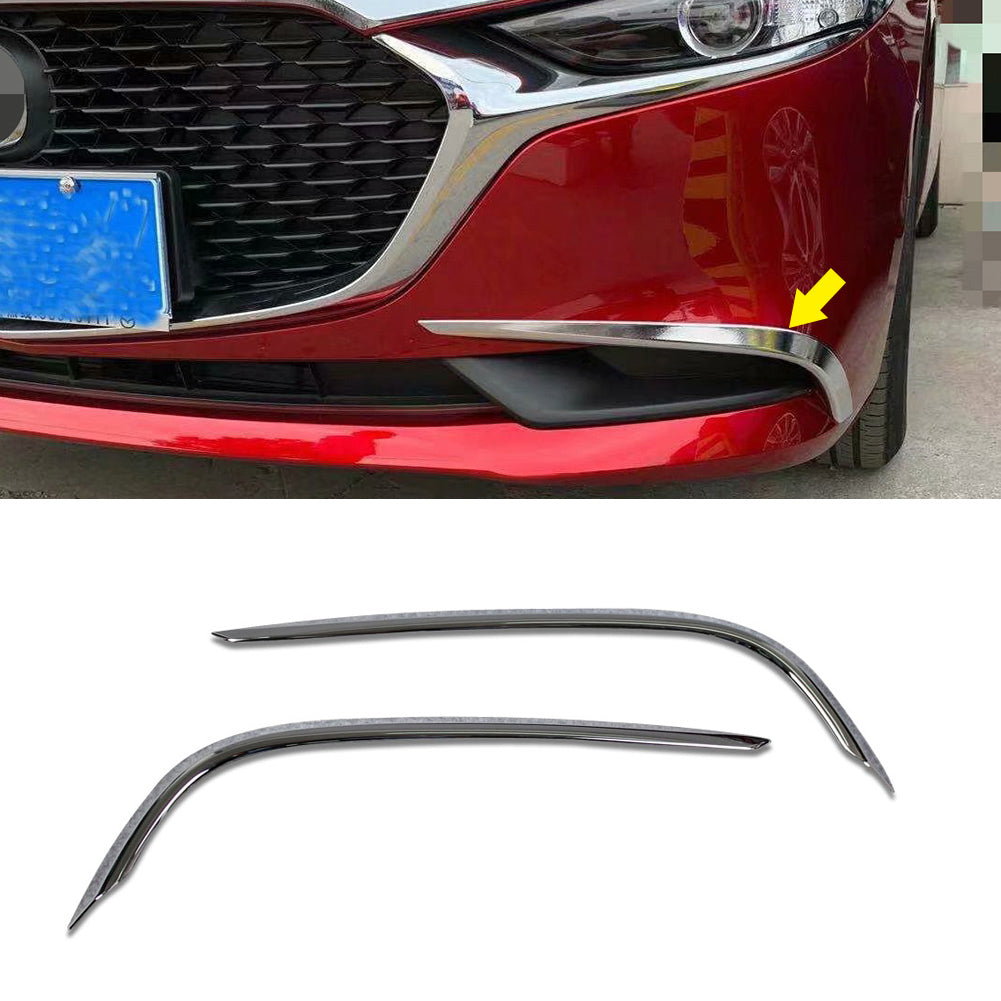 Fit for 2019 2020 2021 2022 Mazda 3 Axela Sedan Chrome Front Fog Light Lamp Cover Bezel Trims