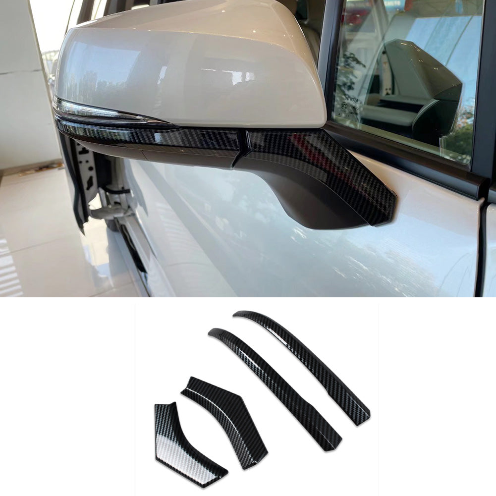 For Toyota Sienna 2021 2022 2023 Rear View Mirror Guard Cover Trims Carbon Fiber Pattern