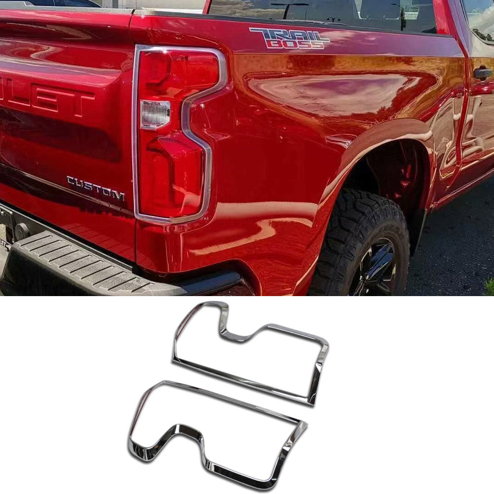 Fit for Chevrolet New Silverado 2019 2020 2021 2022 2023 2024 Chrome Tail Light Lamp Cover Trims