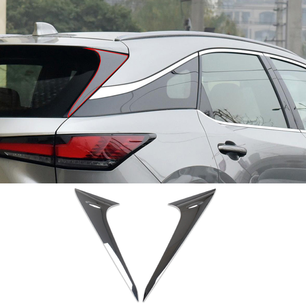 Lexus New RX RX350 RX350h RX500h F Sport 2023 Chrome Rear Spoiler Wing Side Beveled Window Cover Trims