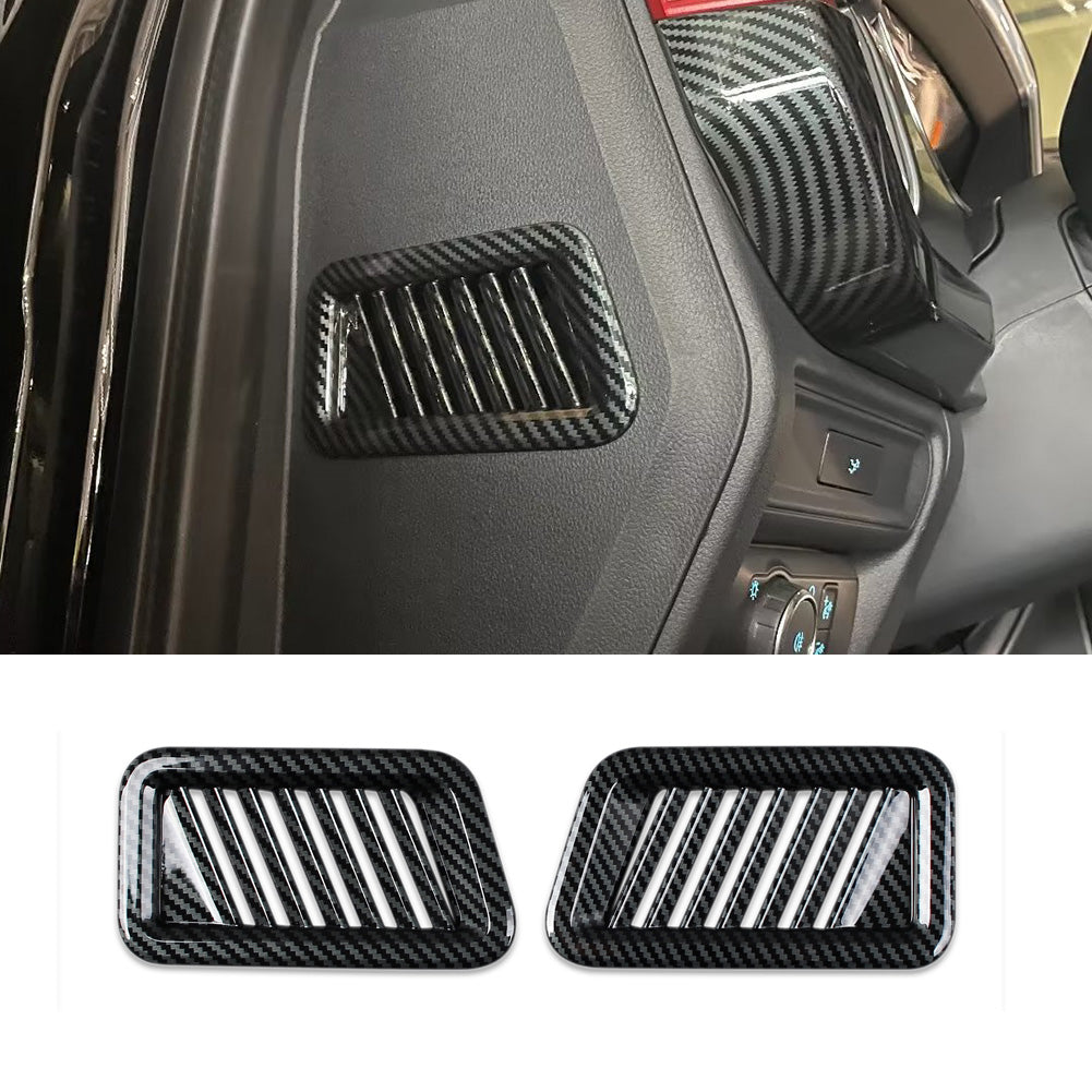 Fit for Ford F-150 2021 2022 2023 F150 Interior Front side Air Condition Vent Outlet Cover Trims Carbon Fiber Pattern