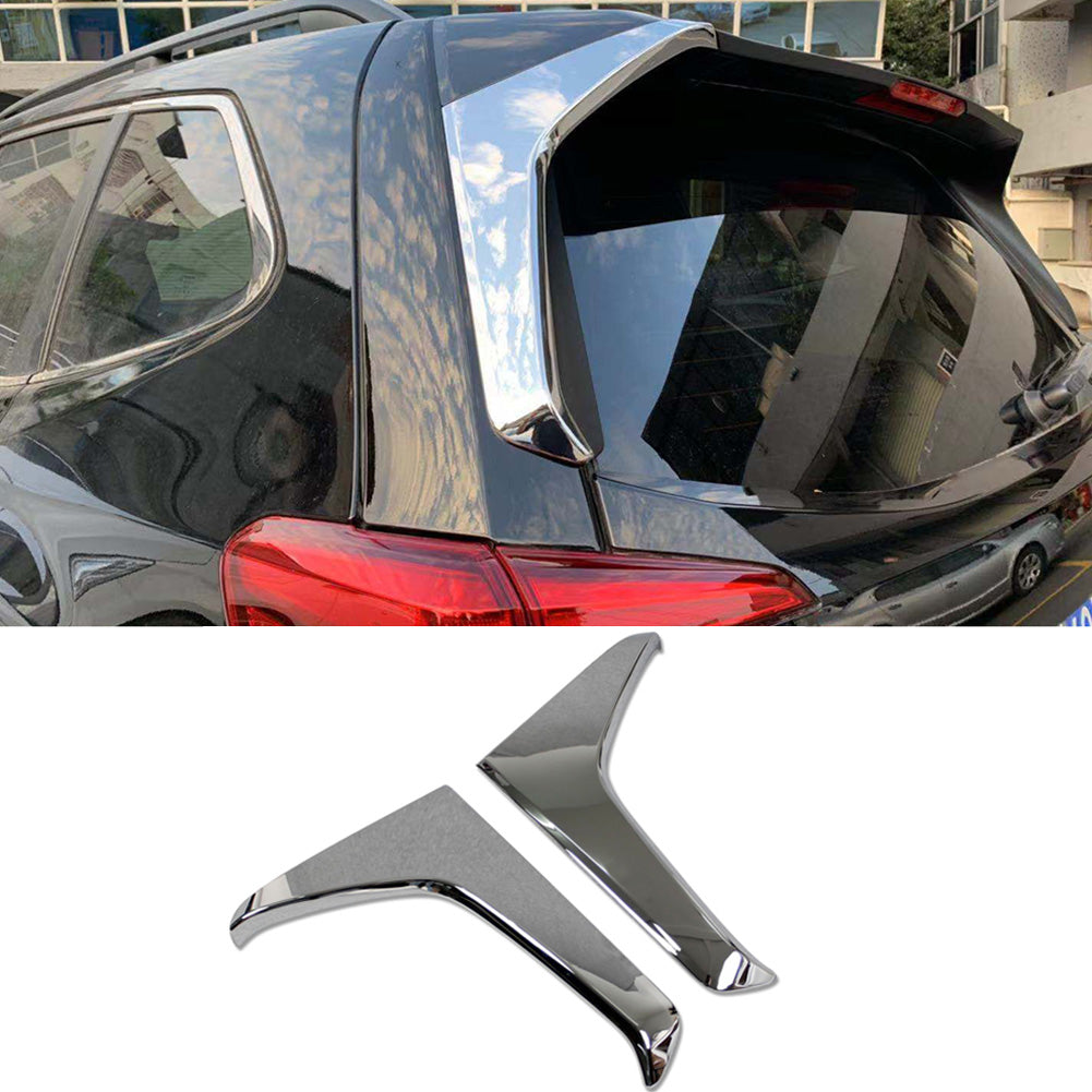 Fit for Subaru Forester 2019 2020 2021 2022 Chrome Rear Spoiler Wing Side Beveled Window Cover Trim