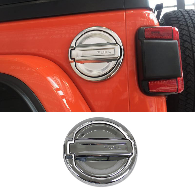 Fit For Jeep Wrangler 2018 2019 2020 2021 2022 Fuel Gas Door Tap Tank Cover Trim Chrome