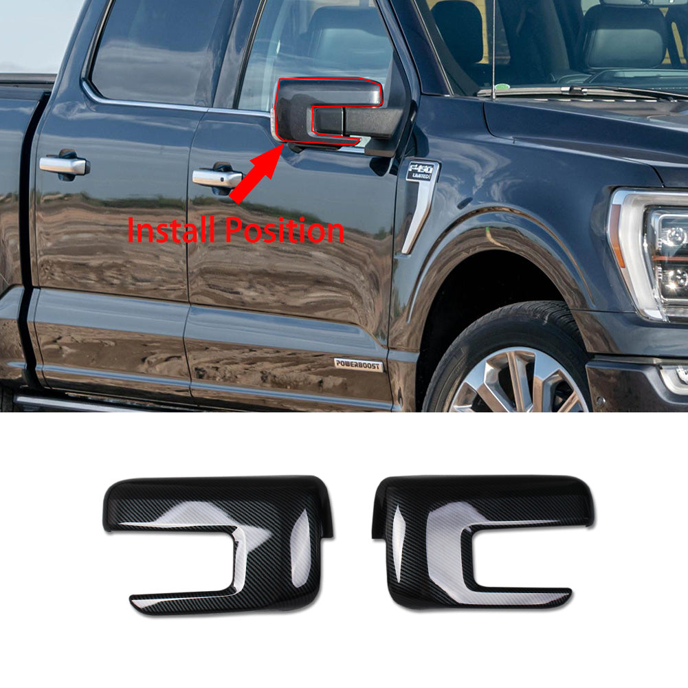 Fit for Ford New F-150 2021 F150 Rear View Mirror Side Molding Guard Cover Trims ABS