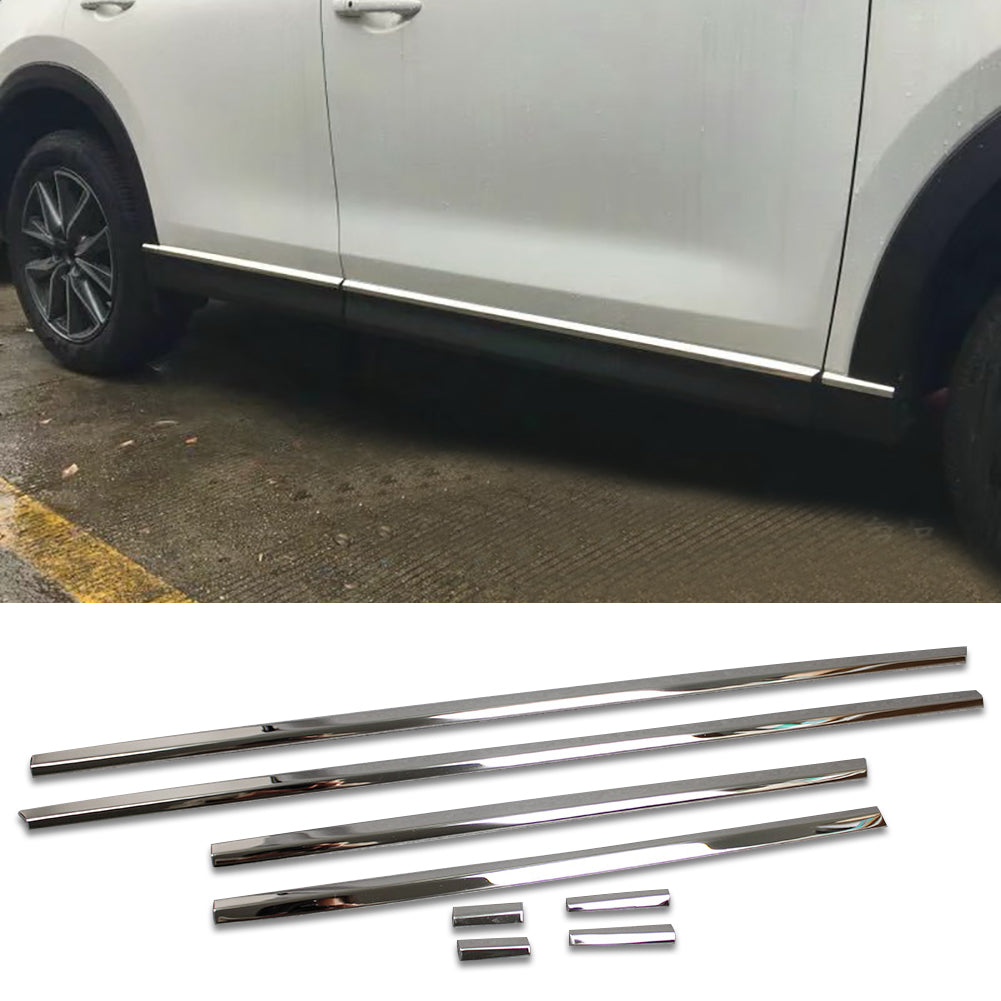 Fit For Mazda 2017 2018 2019 2020 2021 2022 2023 2024 CX-5 CX5 Body Side Door Moulding Overlay Cover Trims Stainless Steel -8PCS
