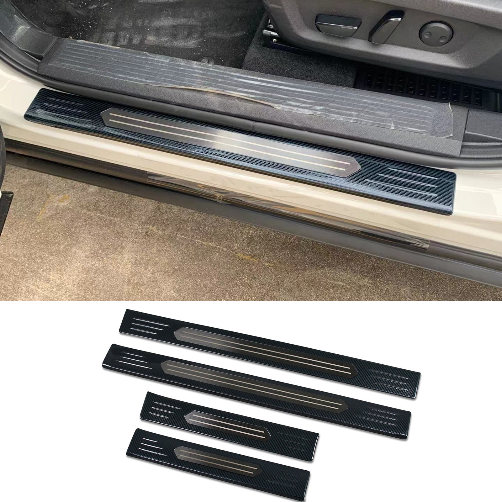 Fit for Nissan Rogue 2021 2022 Door Sill Scuff Plate Guard Cover Trims Stainless Steel