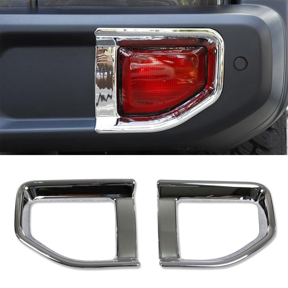 Fit For Jeep 2018 2019 2020 2021 2022 Wrangler Chrome Rear Fog Light Lamp Cover Trims