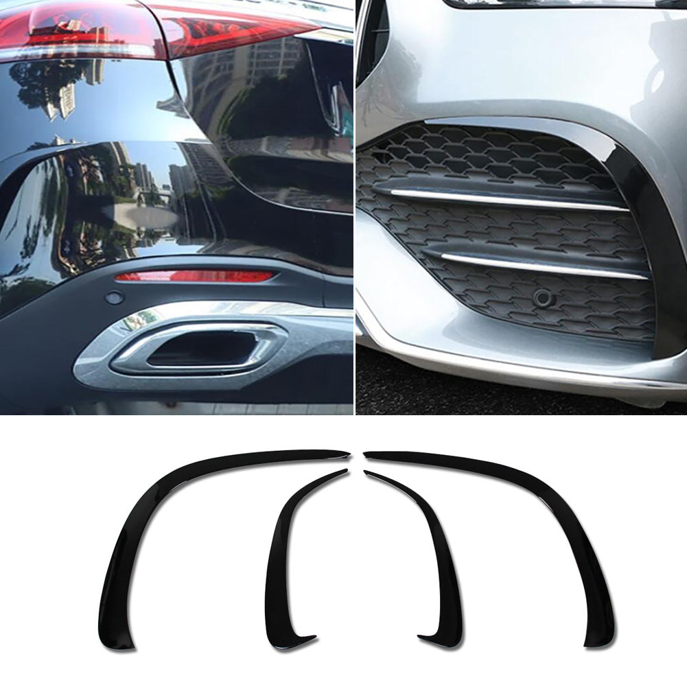 Fit for Mercedes-Benz GLE 350 450 W167 2020 2021 Front+Rear Side Fender Vent Air Outlet Fog light Bezel Cover Trims Black