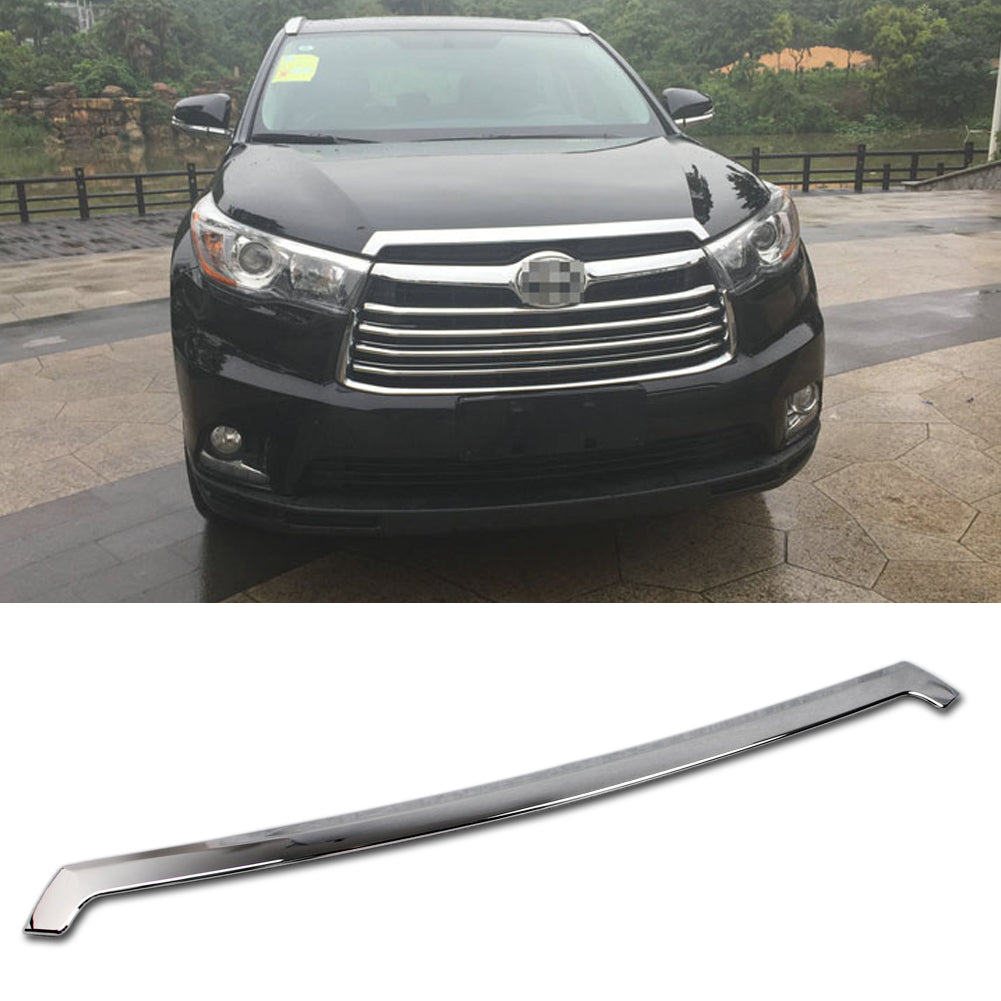 Fit for Toyota Highlander 2015 2016 2017 2018 2019 Chrome Front Hood Grill Cover Bonnet Trim