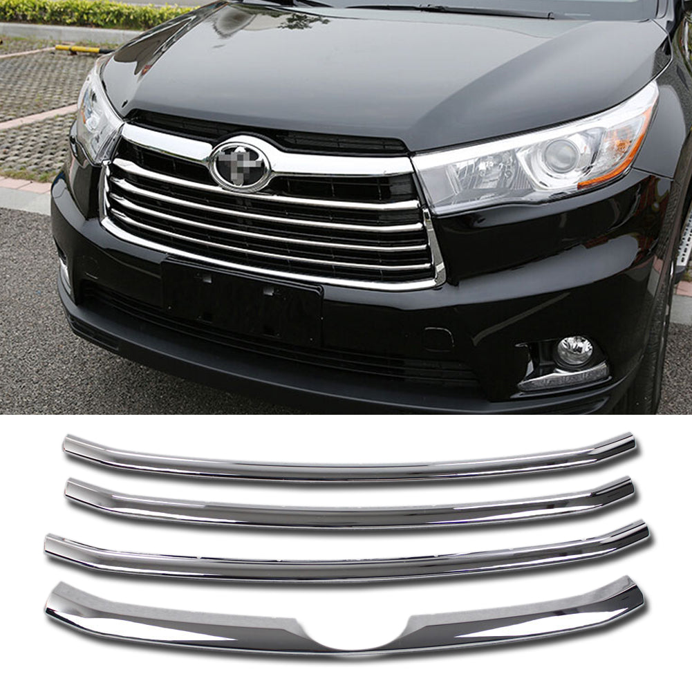 Fit For Toyota Highlander 2014 2015 2016 Front Grill Grille Cover Trim
