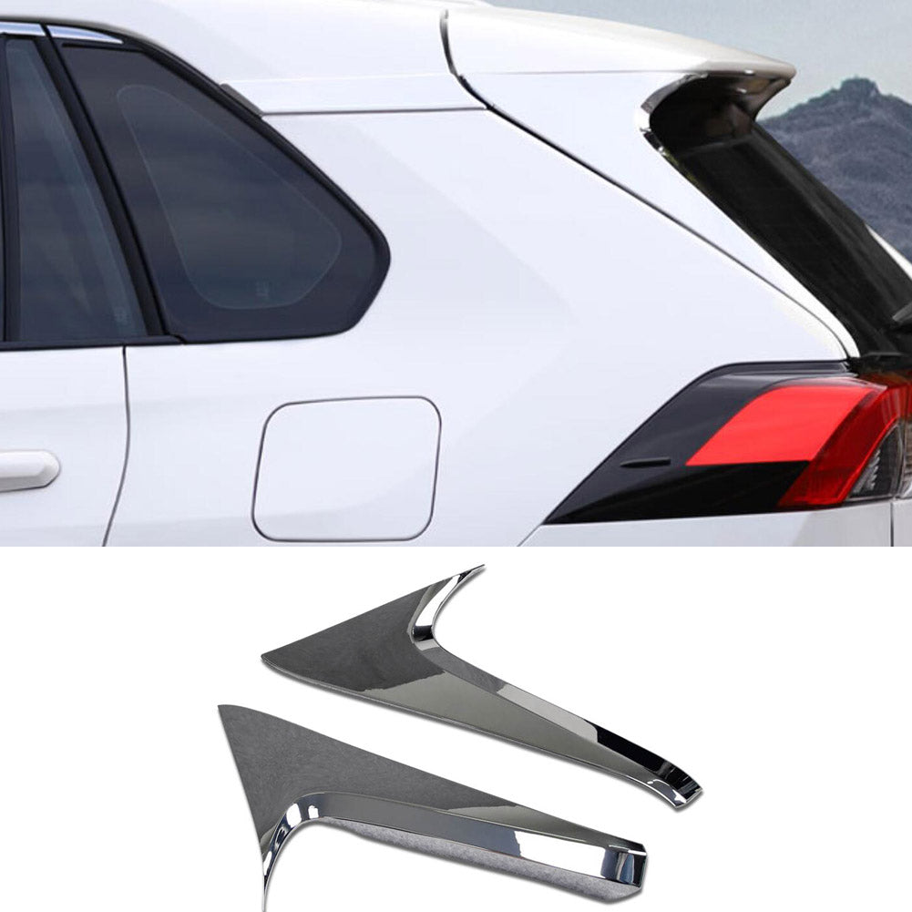 Fit for Toyota RAV4 2019 2020 2021 2022 2023 2024 Rear Spoiler Wing Side Beveled Window Cover Trims