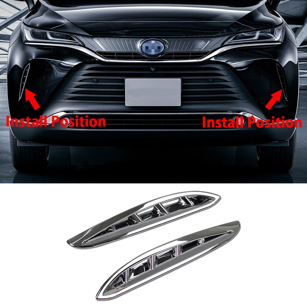 Fit for Toyota VENZA 2021 Chrome Front Corner Mesh Grill Molding Cover Trims