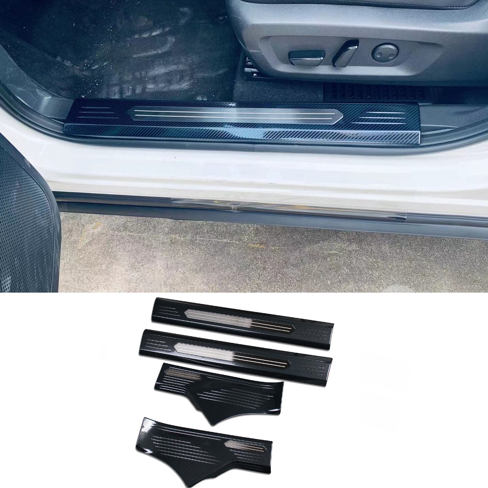 Fit for Nissan Rogue 2021 2022 Door Sill Scuff Plate Guard Cover Trims Stainless Steel